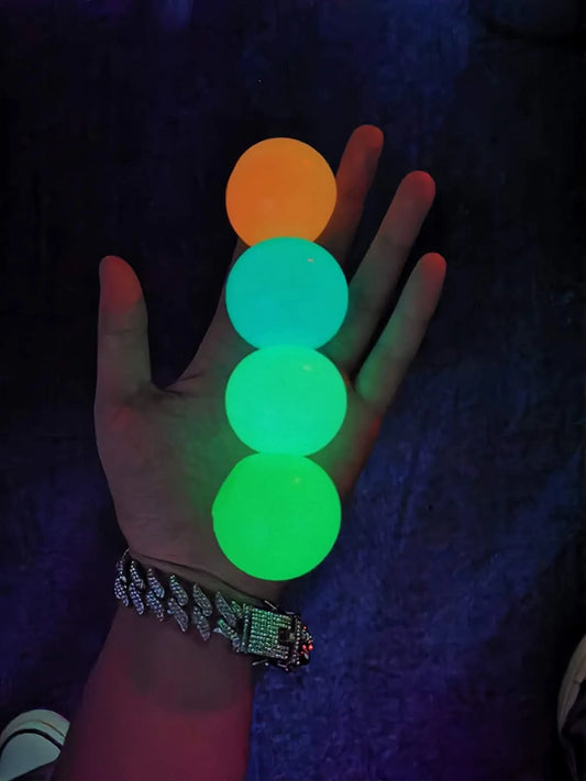 4PCs Luminous Sticky Wall Balls Stress Reliever Squishy Toys