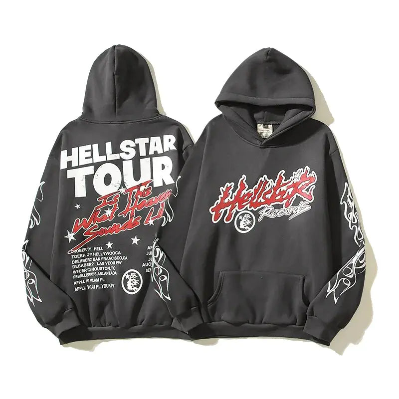 "HELLSTAR" Graffiti Fleece Hoodie