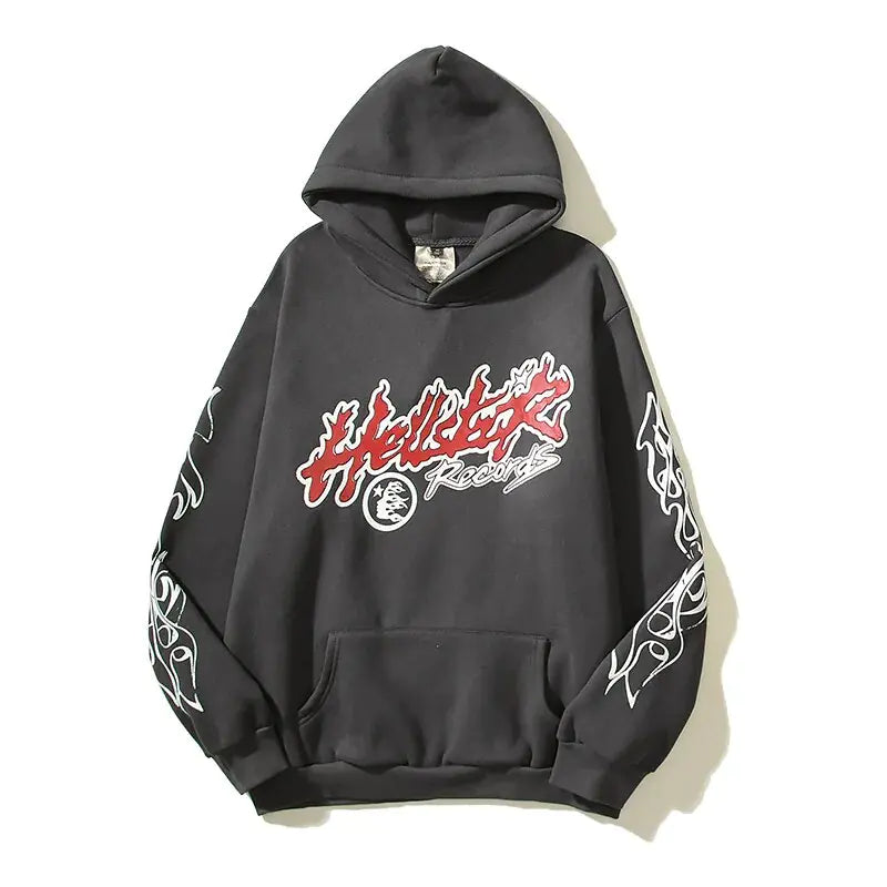 "HELLSTAR" Graffiti Fleece Hoodie