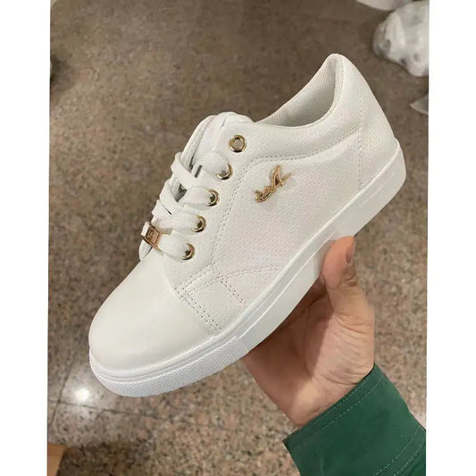 Women Flat Sneakers Breathable Lace-up Shoes