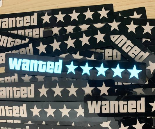 5 Stars Wanted LED Light-Emitting Window Sticker