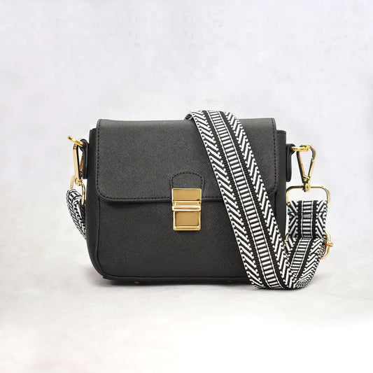 Tiny Leather Crossbody -Black