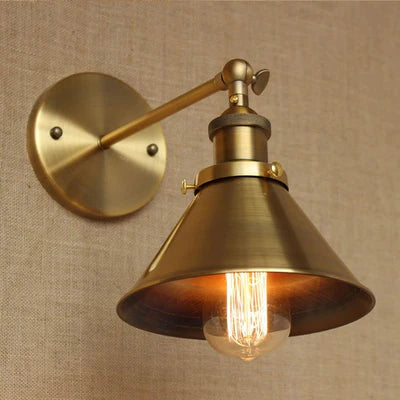 Industrial Style Brass Wall Lamp