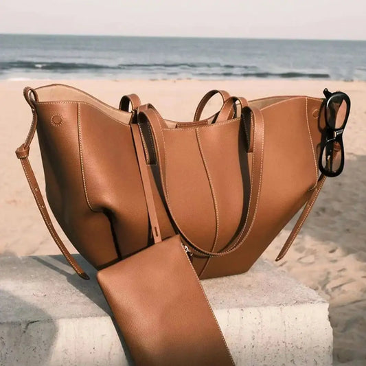 Woman's Leather Beach Bag