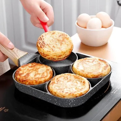 Four-Hole Non-Stick Omelet Pan: Breakfast Maker Cookware